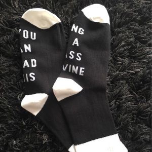 3/$18 Bring me Wine’ Low Cut Socks in Black